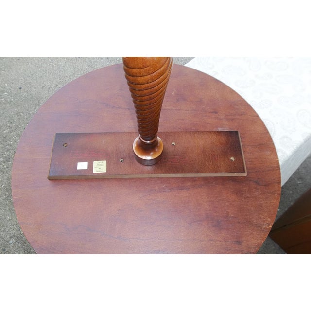 Mid-Century Modern Vintage MCM Bombay Company Round Mahogany Pedestal Accent Table For Sale - Image 3 of 6