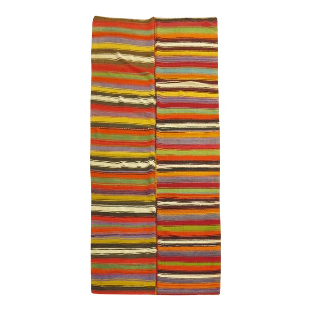 Late 20th Century Zabihi Collection Kilim Gallery Runner - 5'5" x 11'8" For Sale
