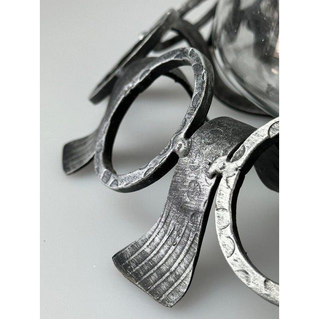 Brutalist Wall Lamp in Iron & Glass, 1970s For Sale - Image 10 of 18