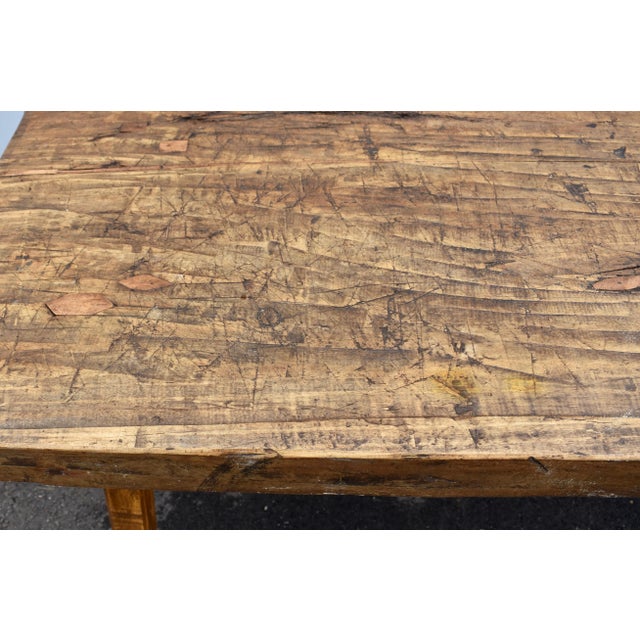 Vintage Oak Pig Bench Butcher's Block Table. For Sale In Baltimore - Image 6 of 11