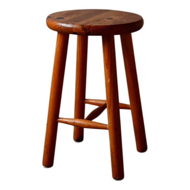 Rustic Farmhouse Stool in Wood For Sale