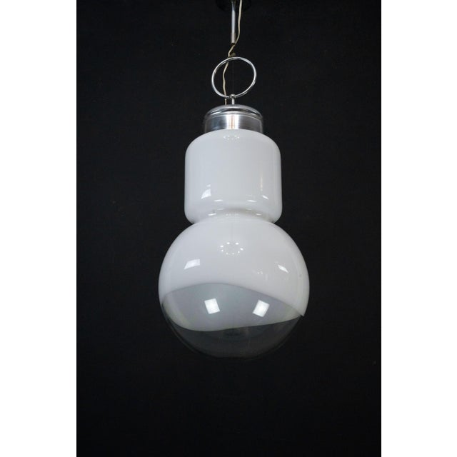 Vintage Space Age Pendant Light in Chrome and Murano Glass from Mazzega, Italy, 1960s For Sale - Image 11 of 12