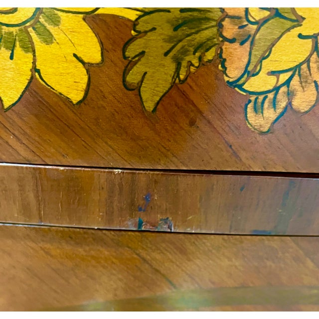 Early 20th Century Louis XV Style Demi Lune Marquetry Commode With Marble Top For Sale - Image 9 of 12