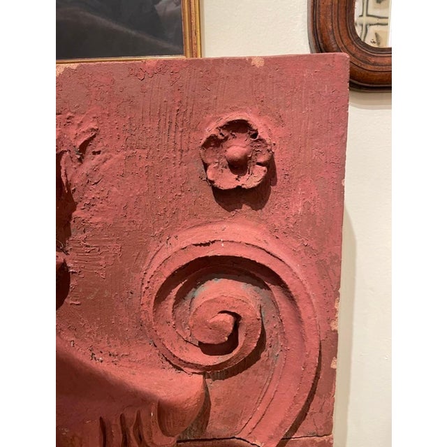 19th Century Neoclassical Terracotta Urn Architectural Relief, Large Scale For Sale - Image 11 of 12