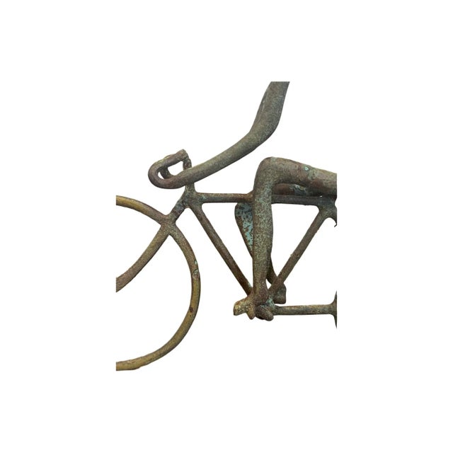 Late 20th Century Vintage Bicycle Metal Table Sculpture Modern Aged Patina Bike For Sale - Image 5 of 12