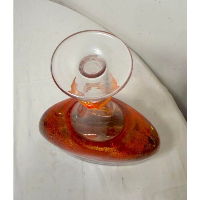 Vintage Kosta Boda Satellite Signed Bertil Vallien Red Bottle Vase Sculpture For Sale In New York - Image 6 of 14
