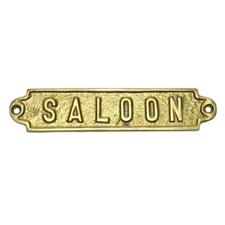 Brass "Saloon" Plaque For Sale
