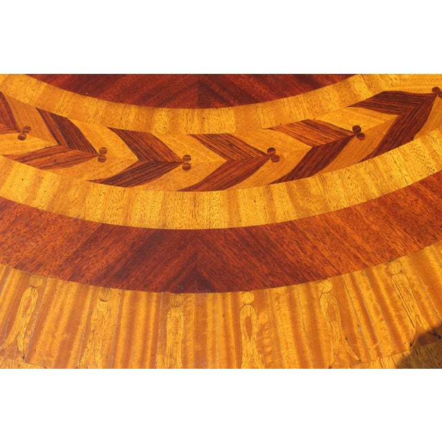 1980s Maitland-Smith Inlaid Wood Table With Gilt Brass Paw Feet For Sale - Image 6 of 12
