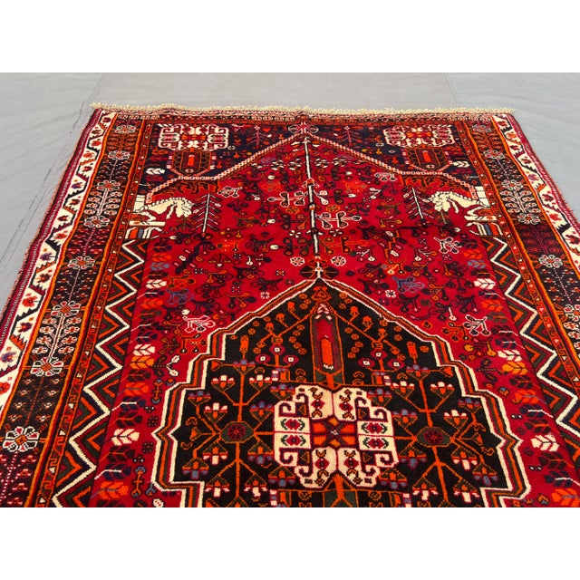 1950s Vintage Turkish Hand-Knotted Rug With Central Medallion and Tribal Floral Motifs Rug For Sale - Image 5 of 12