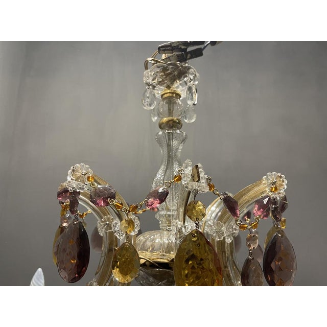 Large Murano Crystal Chandelier, 1960s For Sale - Image 15 of 18