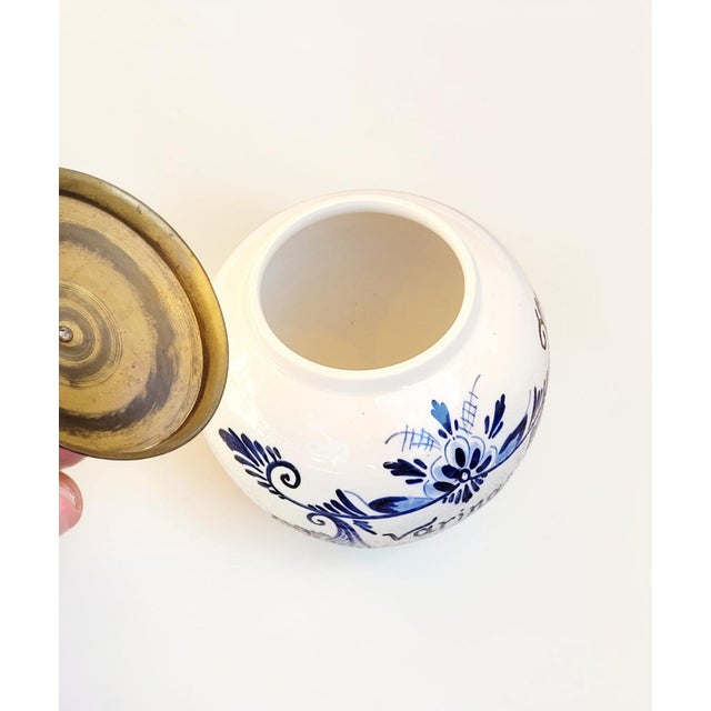 Antique Dutch Delft Blue Tobacco Jar, 1840 For Sale - Image 5 of 15