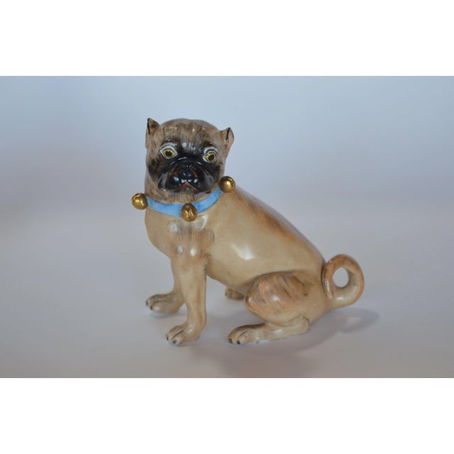 19th Century German Pair of Dresden Male & Female Bulldog Porcelain Figures For Sale - Image 5 of 9