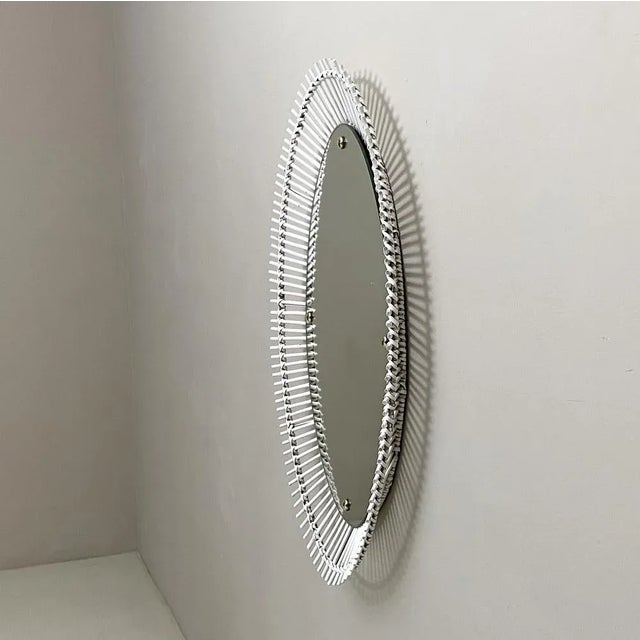 Mid-Century Modern Vintage Mirror in Bamboo, 1950s For Sale - Image 3 of 6