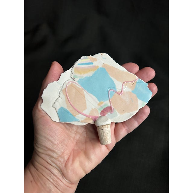 Ceramic Vintage Late 1980's Julie Thompson Post Modern Handmade Pottery Perfume Bottle For Sale - Image 7 of 15