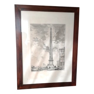 Piranesi, Views of Rome: Egyptian Obelisk, Etching, Framed For Sale