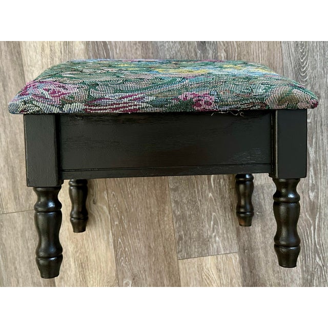 Traditional Vintage Late 20th Century Wood Foot Stool With Storage For Sale - Image 3 of 8