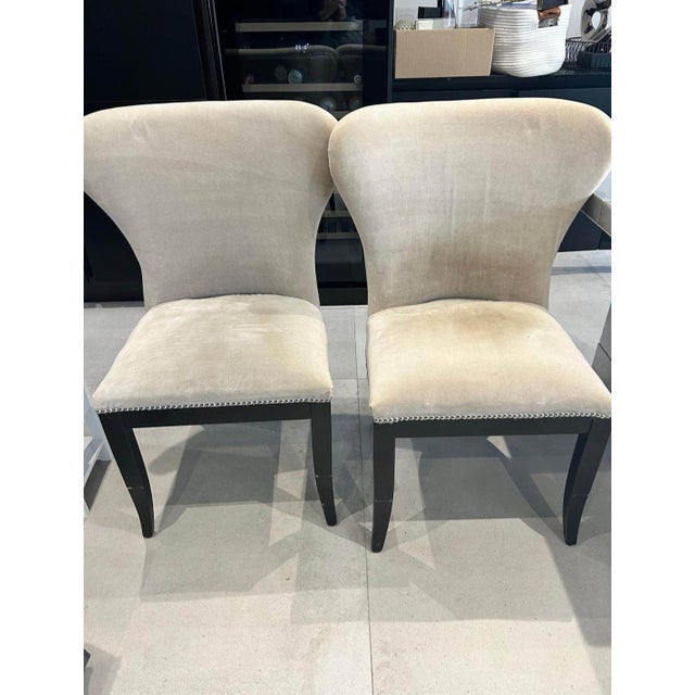 Early 21st Century Boston Dining Table and Dark Brown Leather Velvet Studded Chairs from Timothy Oulton, 2010s, Set of 9 For Sale - Image 5 of 9