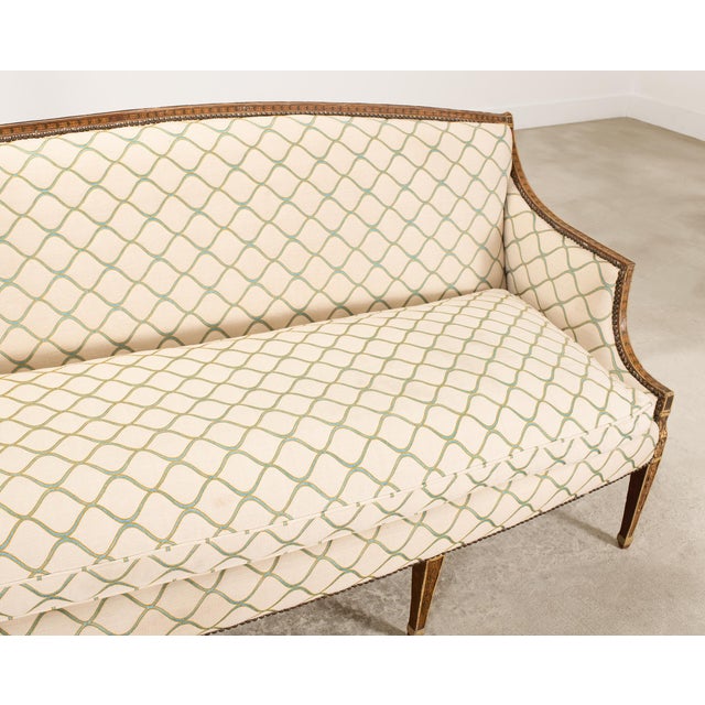 19th C. English Georgian Neoclassical Painted Cabriole Sofa For Sale - Image 14 of 18