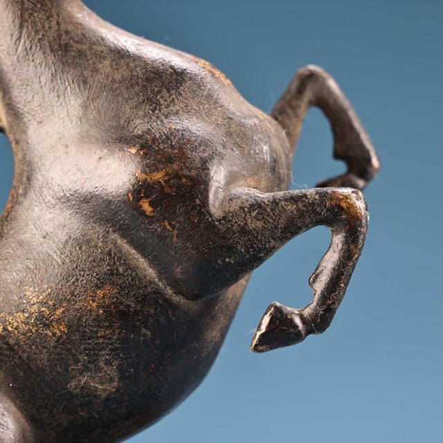 Antique Chinese Bronze Rearing Horse Sculpture on Cloud Base For Sale - Image 9 of 9