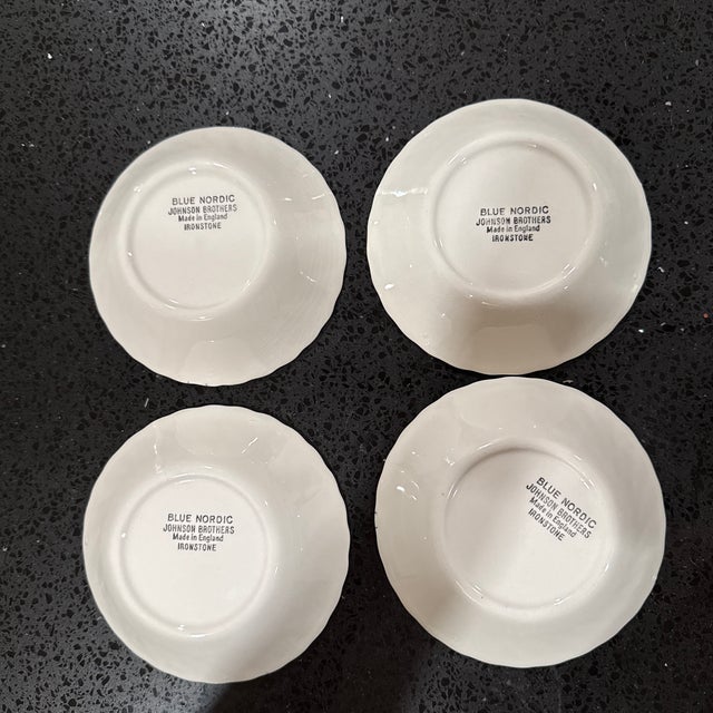English Mid 20th Century Blue Nordic Johnson Brothers Ironstone - Set of 4 For Sale - Image 3 of 3