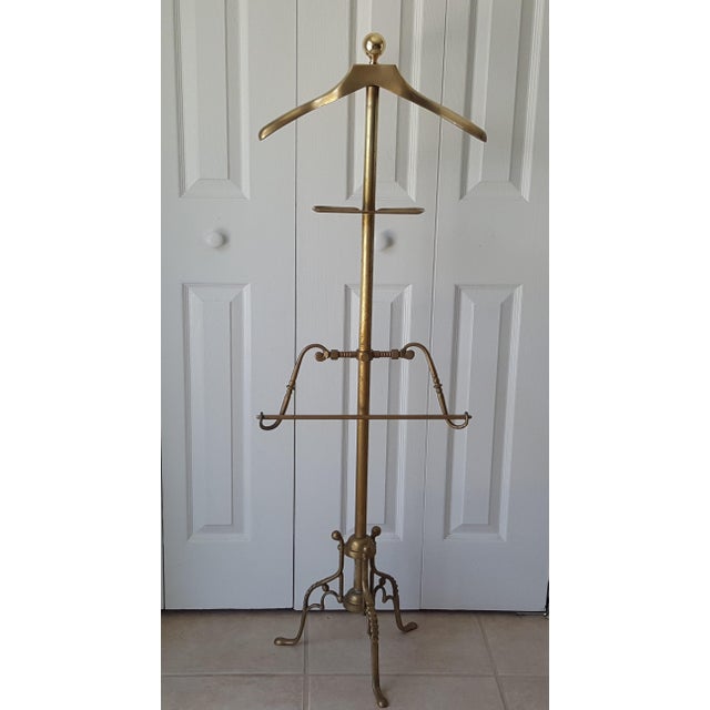 Vintage Brass Clothing Valet Butlers Rack Dressing Stand Coat Hat Suit Hanger Chairish
