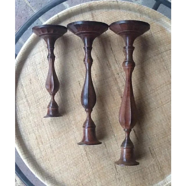 Bombay Metal Candle Holders in Antique Brown Finish - Set of 3 For Sale - Image 4 of 7