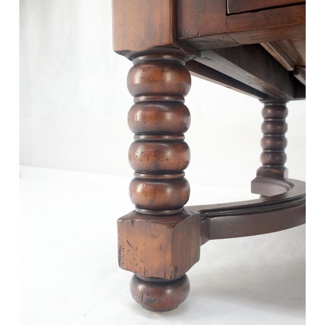 Heavy Large 30x54 Spanish Colonial Solid Mahogany Italian Coffee Table w/ Drawer For Sale - Image 6 of 14