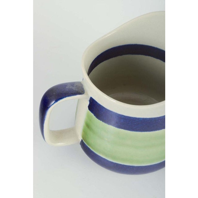 Lotta Jugs in Faience with White, Green and Blue Glaze from Rörstrand, Sweden, 1970s, Set of 2 For Sale - Image 3 of 5