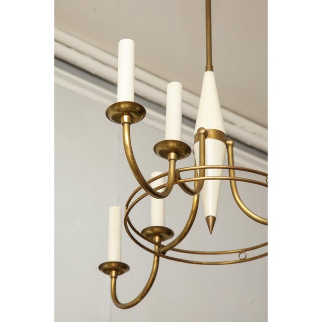Mid-Century Italian Brass and Tole Six-Arm Fixture For Sale - Image 9 of 12