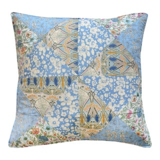 Patchwork Cushion Made With Liberty Fabric Ianthe For Sale