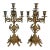 1930’s - 1950’s Pair of Continental Rococo Revival Griffin Handle Candelabra in Aged Gilt Metal For Sale