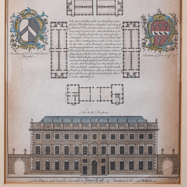 Antique St Bart's Hospital Engraving, English, Framed, Architectural, Georgian For Sale - Image 6 of 10