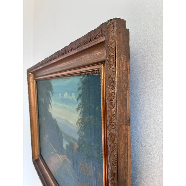 Coastal Vintage Original Coastal Landscape Oil Painting, Signed Seaside Art For Sale - Image 3 of 11
