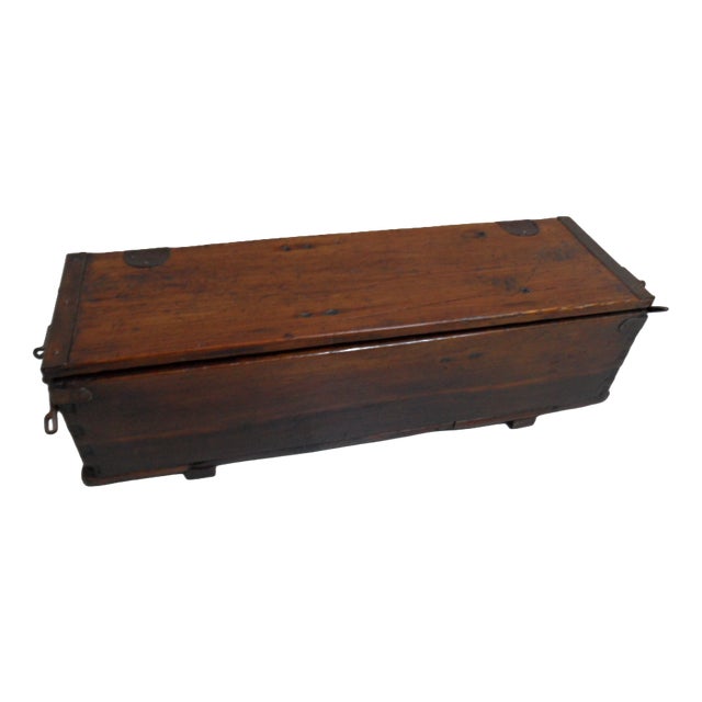 Antique Wooden Military Chest, 1920s For Sale