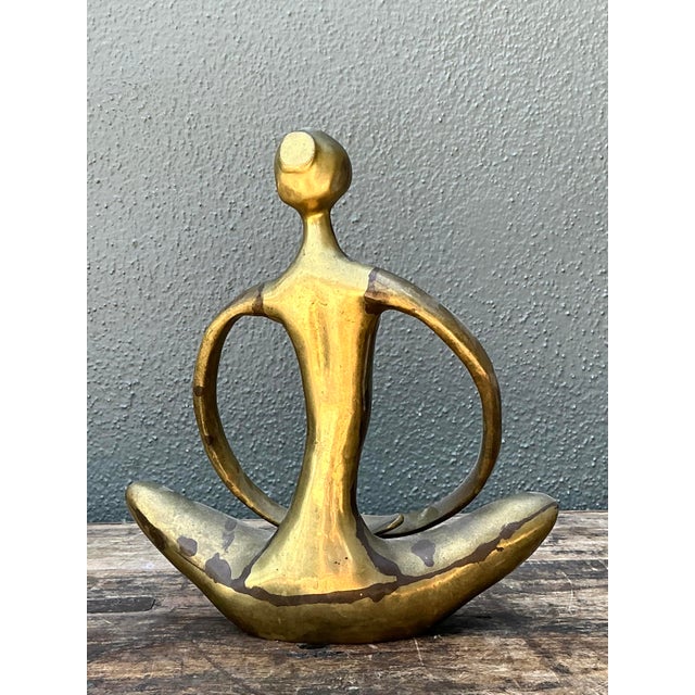 Vintage Brass Abstract Figure For Sale - Image 4 of 12