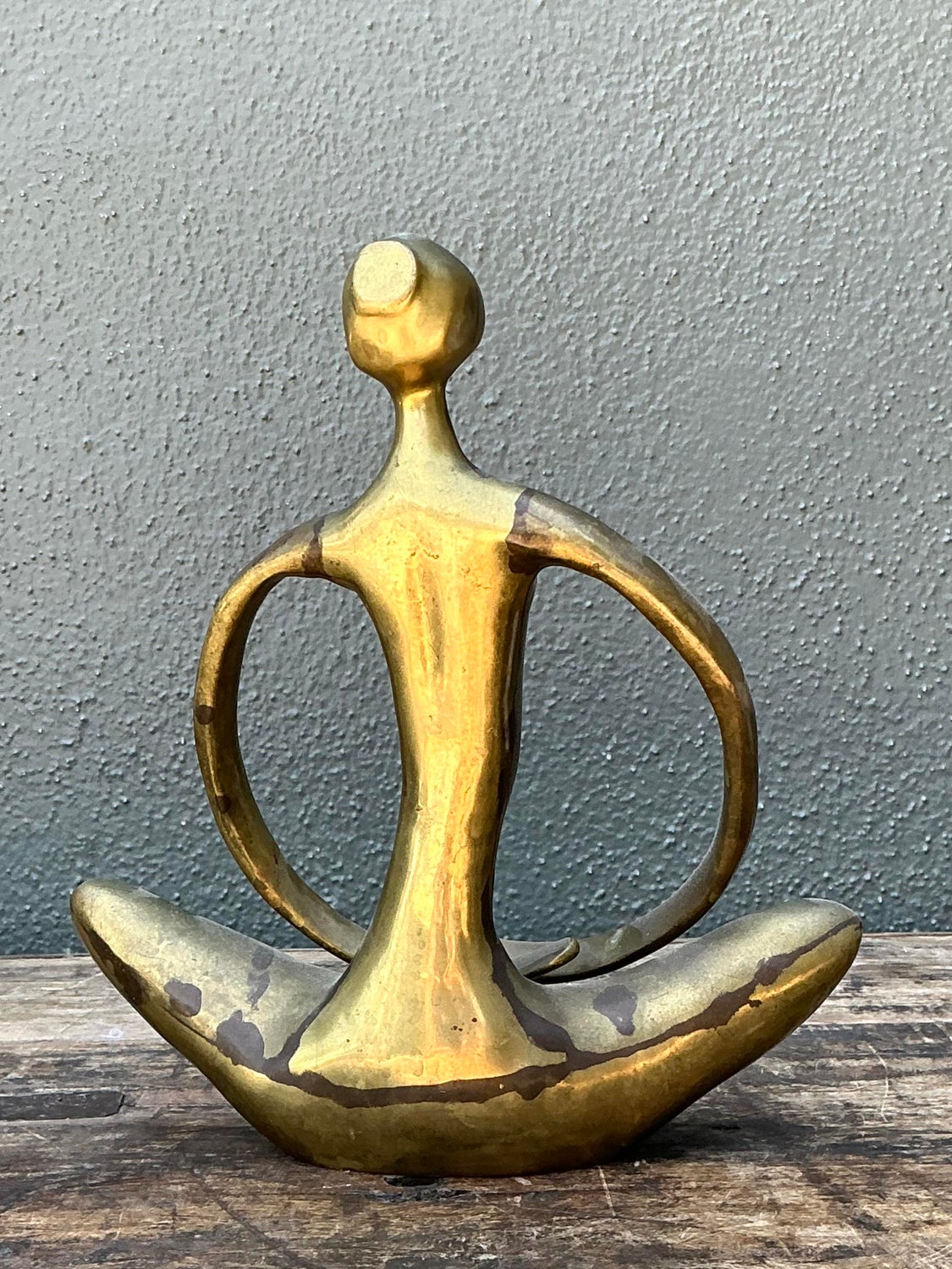 Vintage Brass Abstract Figure - Back view