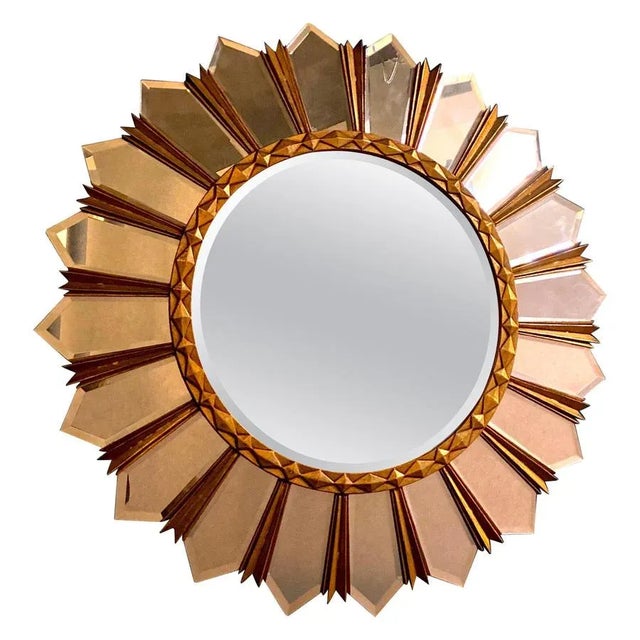 Large Mid-Century Italian Sunburst Mirror, 1960s For Sale - Image 11 of 11