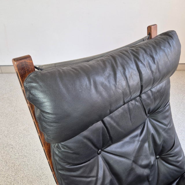 Ingmar Relling Mid-Century Black Leather Siesta Chair by Ingmar Relling for Westnofa, 1960s For Sale - Image 4 of 10