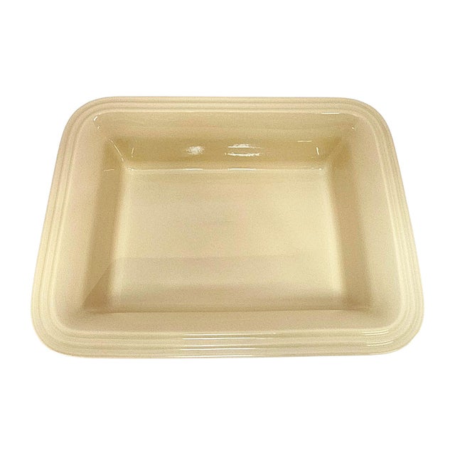 Vintage French Le Creuset Cerise Enameled Cast-Iron Rectangular Roaster For Sale - Image 10 of 12
