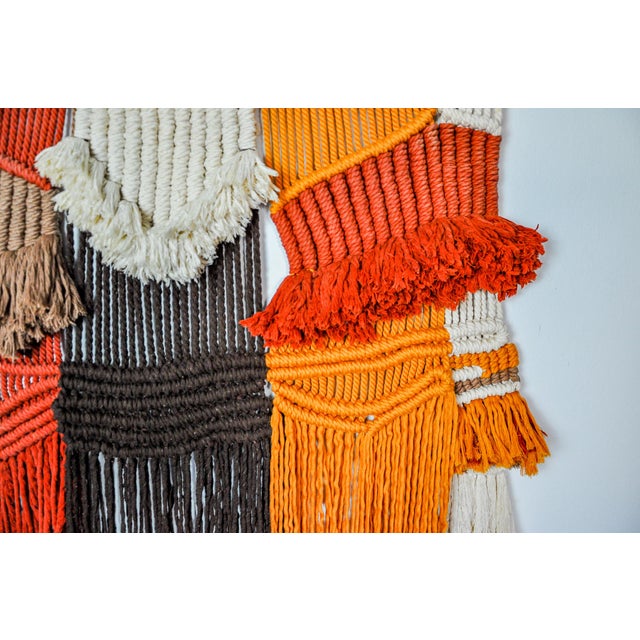 Textured Macrame Wall Tapestry, 1970s For Sale - Image 4 of 9