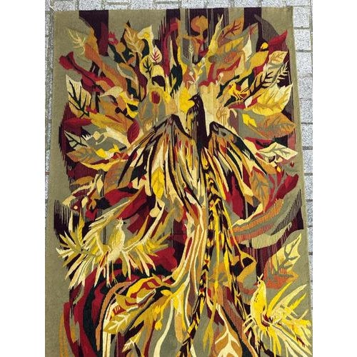 Mid Century Aubusson Tapestry from Tunisia! We're delighted to present this exquisite Aubusson tapestry, meticulously...