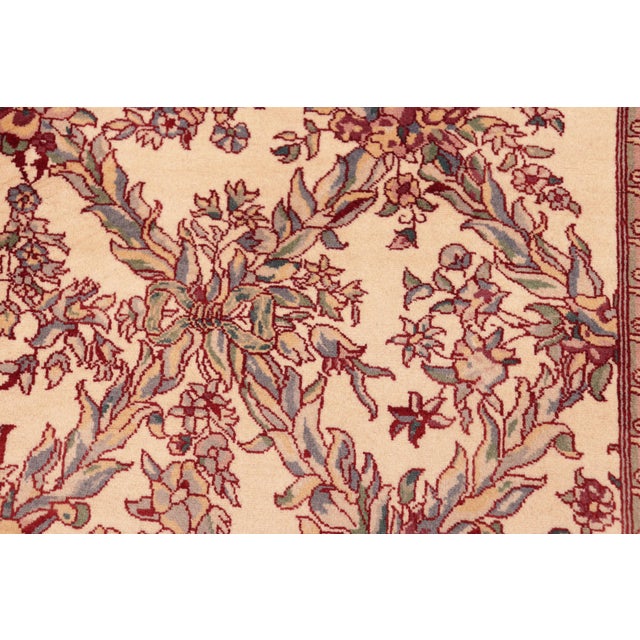 Shabby Chic Trellis 1990's Pak-Persian Ivory/Red Wool Rug - 6'0'' X 9'3'' For Sale In New York - Image 6 of 9