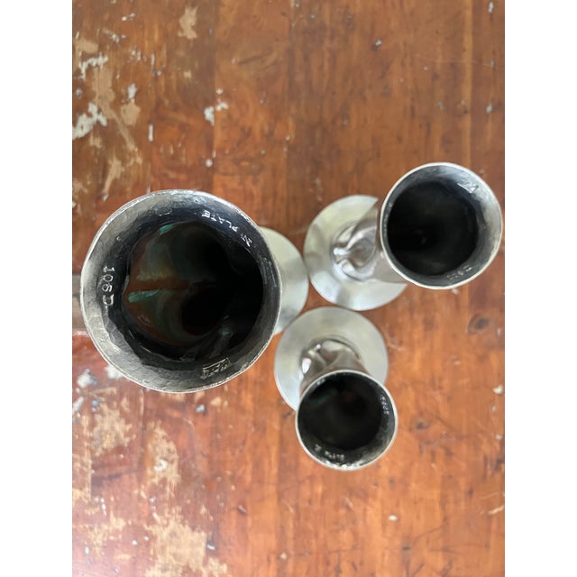 Thomas Roy Markusen Brutalist Nickel Plated Vases, Set of 3, 1970s For Sale In Miami - Image 6 of 12