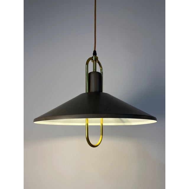 Brown Hanging Lamp with Brass Bracket from Belid For Sale - Image 11 of 11