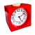 Mid-Century Modern Ruhla Mechanical Alarm Clock, Red Retro Design, Germany 1970s For Sale - Image 3 of 7