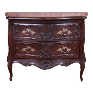 Henredon French Provincial Louis XV Walnut Bombay Chest or Commode For Sale