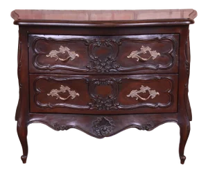 Henredon French Provincial Louis XV Walnut Bombay Chest or Commode