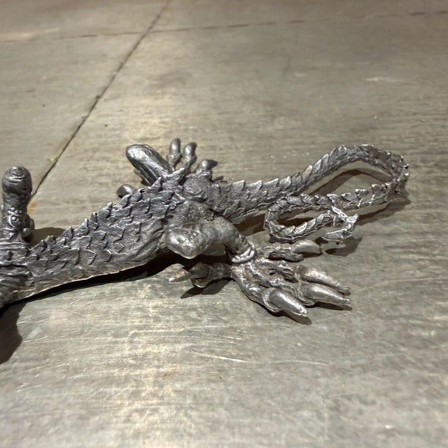 Vintage 1986 Ral Partha Pewter 2-Headed Guardian Dragon Miniature For Sale - Image 12 of 16