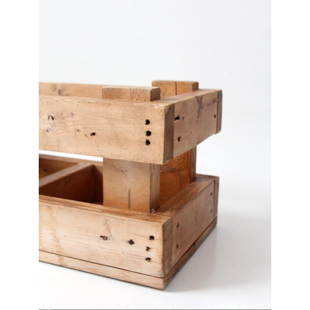Wood Vintage Industrial Wood Crate With Divided Interior For Sale - Image 7 of 15