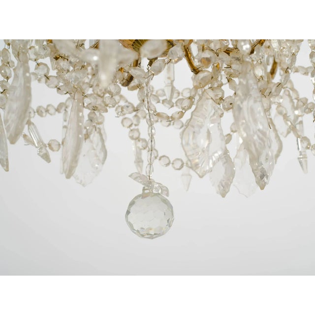 Large 1970s beaded Italian chandelier. Dripping in crystals.